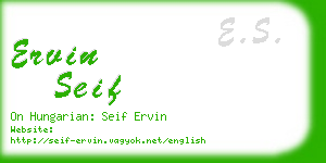 ervin seif business card